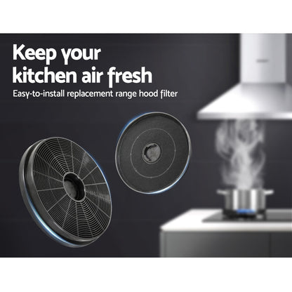 Devanti 17cm Range Hood Carbon Charcoal Filters Replacement X2 RH-FL-039-BK