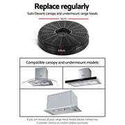 Devanti 16cm Range Hood Carbon Charcoal Filters Replacement X2 RH-FL-200-BK