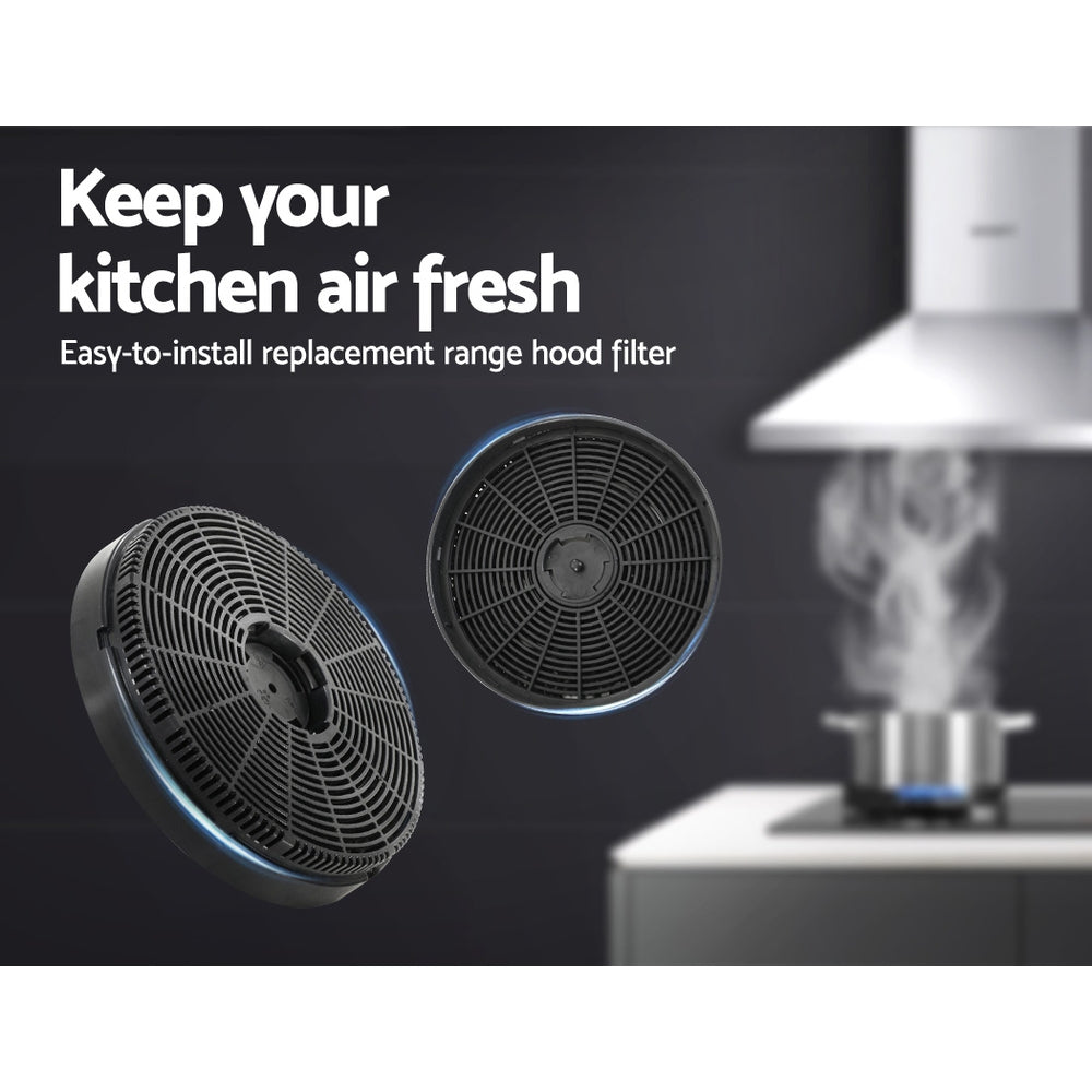 Devanti 16cm Range Hood Carbon Charcoal Filters Replacement X2 RH-FL-200-BK