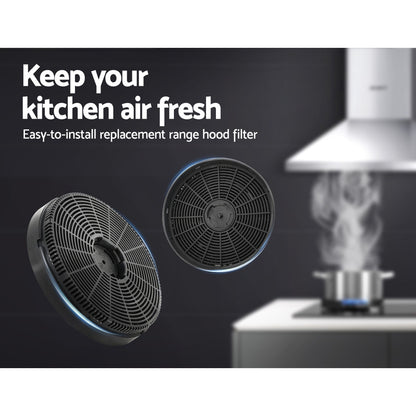 Devanti 16cm Range Hood Carbon Charcoal Filters Replacement X2 RH-FL-200-BK