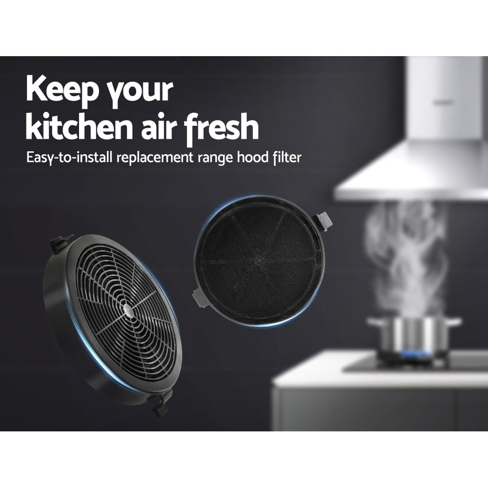 Devanti 11cm Range Hood Carbon Charcoal Filters Replacement X2 RH-FL-860-BK
