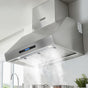 Devanti 900mm Range Hood 3-Speed Fan LED Display Remote Control RH-RC-90-SS