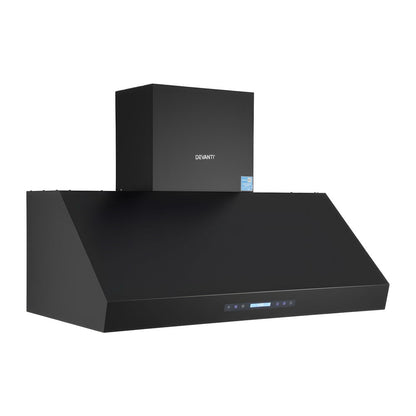 Devanti 1200mm Commercial BBQ Range Hood Dual Motor W/ Remote Control Black RH-RC-BBQ-1200