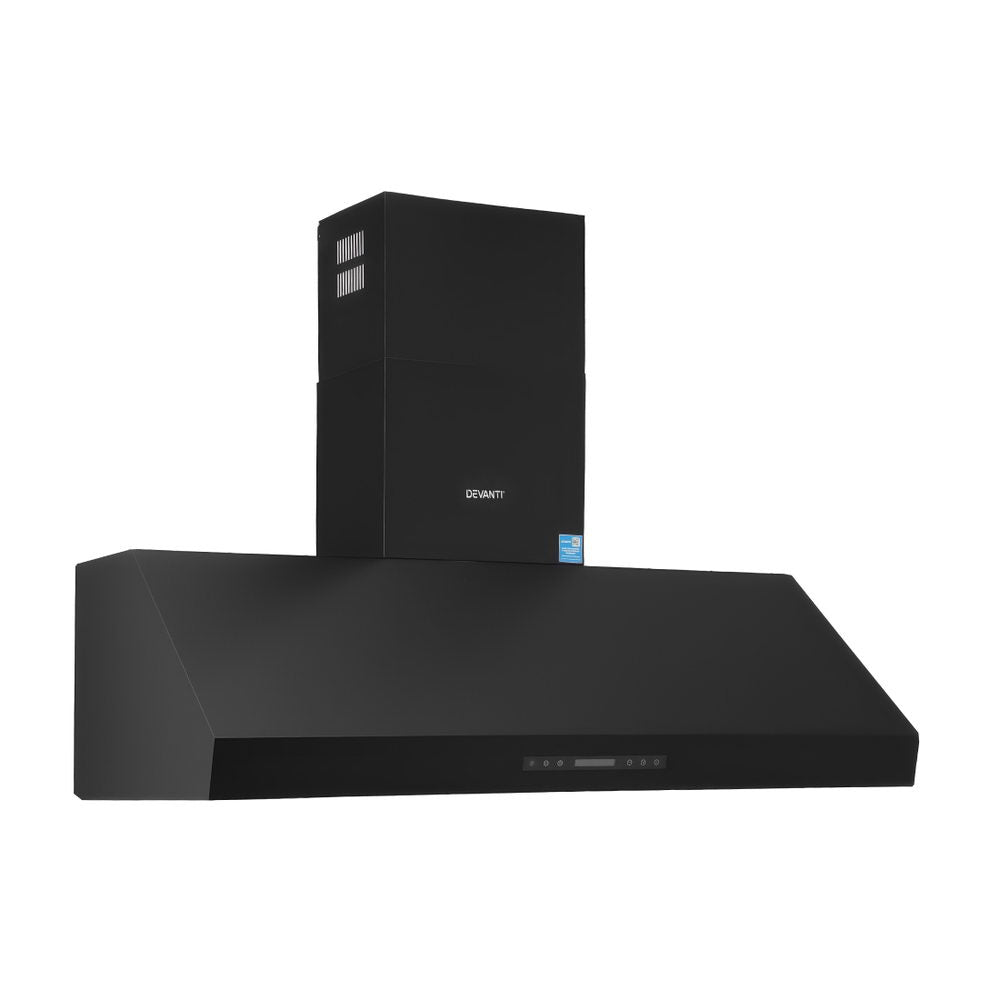 Devanti 1500mm Commercial BBQ Range Hood Dual Motor W/ Remote Control Black RH-RC-BBQ-1500