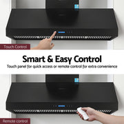 Devanti 1500mm Commercial BBQ Range Hood Dual Motor W/ Remote Control Black RH-RC-BBQ-1500