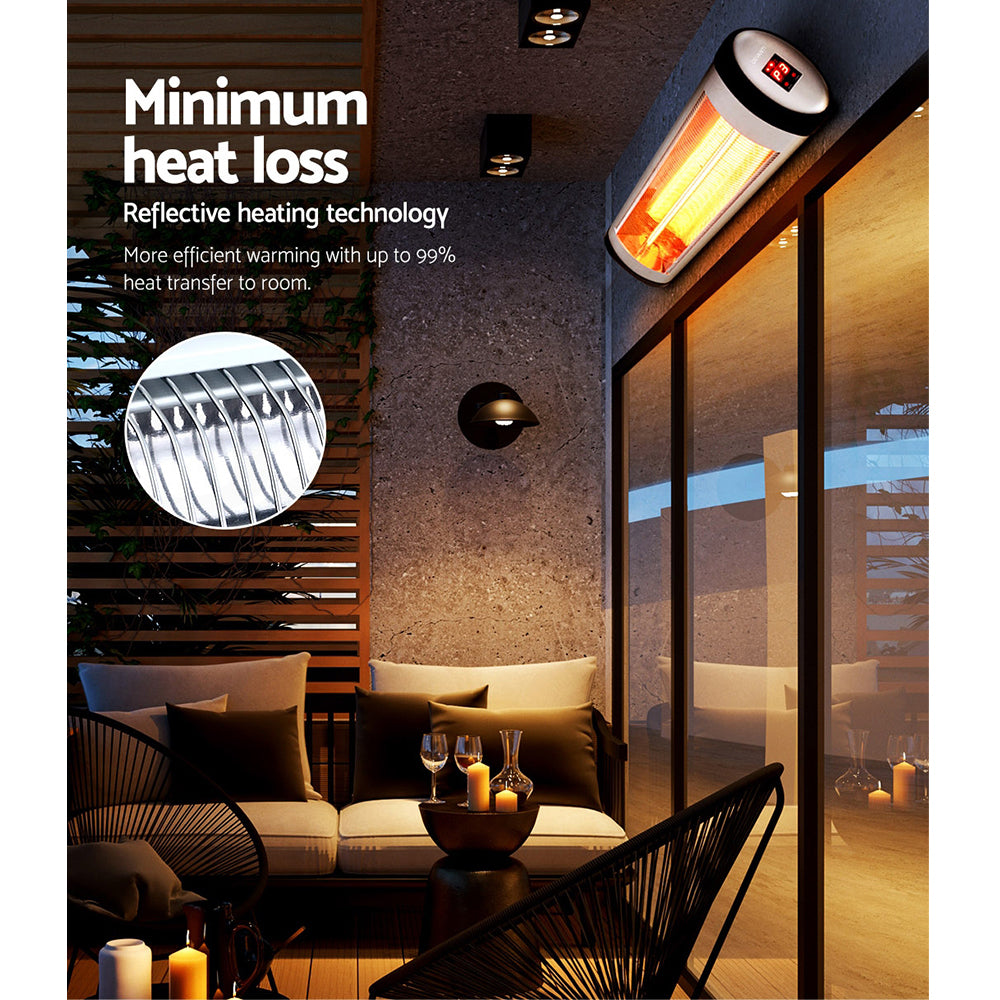 Devanti Electric Strip Heater Radiant Heaters 1500W RHP-1500R-SI
