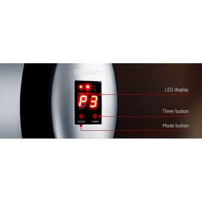 Devanti Electric Strip Heater Radiant Heaters 1500W RHP-1500R-SI
