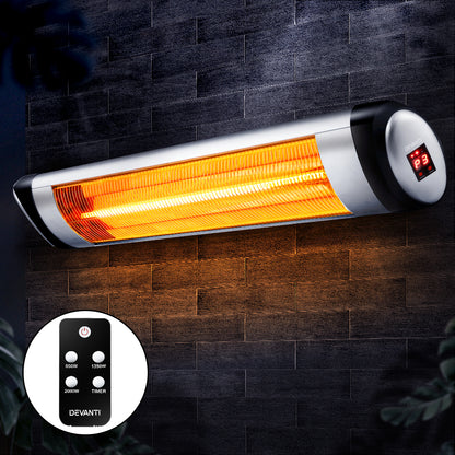 Devanti Electric Strip Heater Radiant Heaters 2000W RHP-2000R-SI