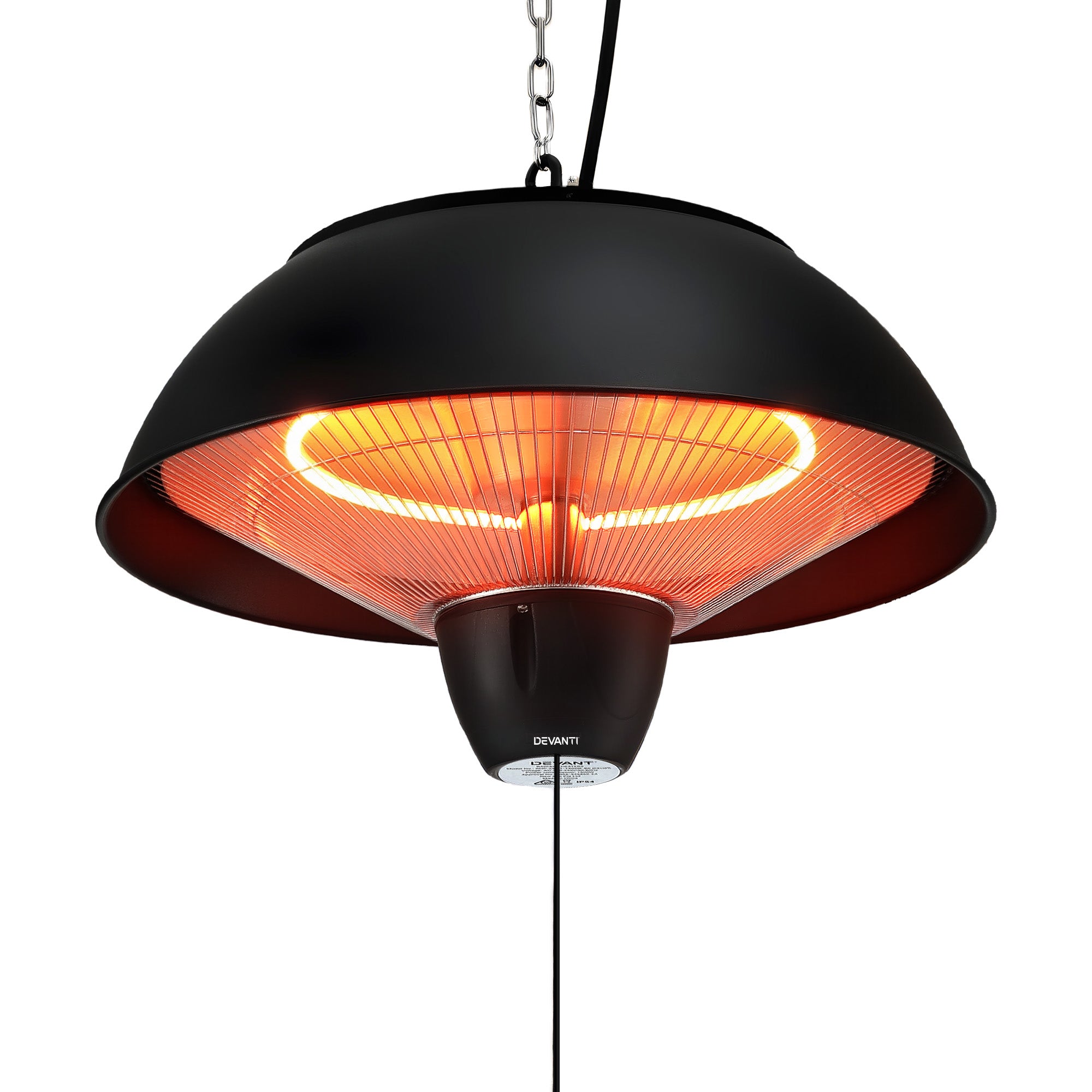 Devanti 1500W Electric Patio Infrared Heater Hanging Heaters Ceiling Mounted Remote RHP-CEH1-1500W-BK