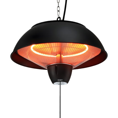 Devanti 1500W Electric Patio Infrared Heater Hanging Heaters Ceiling Mounted Remote RHP-CEH1-1500W-BK