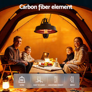 Devanti 2000W Electric Patio Heater Ceiling Mounted Hanging Heaters Remote RHP-CEH3-2000W-BK