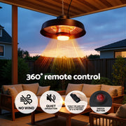 Devanti 2000W Outdoor Electric Patio Heater Ceiling Mount with LED Light Remote RHP-CEH6-2000W-BK