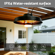 Devanti 2000W Outdoor Electric Patio Heater Ceiling Mount with LED Light Remote RHP-CEH6-2000W-BK