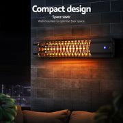 Devanti Electric Strip Heater Radiant Heaters 2000W RHP-T10R-2000-BK