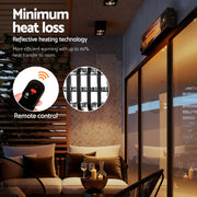 Devanti Electric Strip Heater Radiant Heaters 2000W RHP-T10R-2000-BK