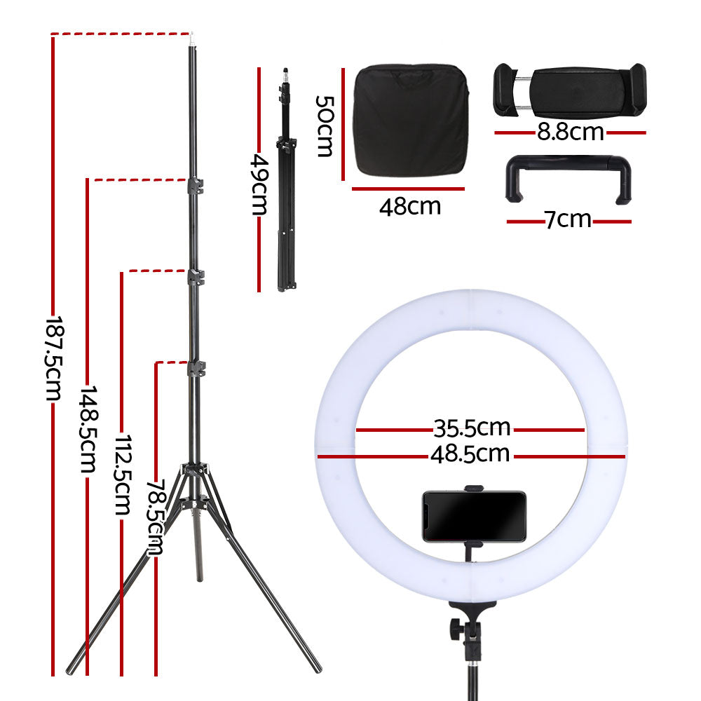 Embellir Ring Light 19" Tripod Stand Black RL-FL-006-BK-LV