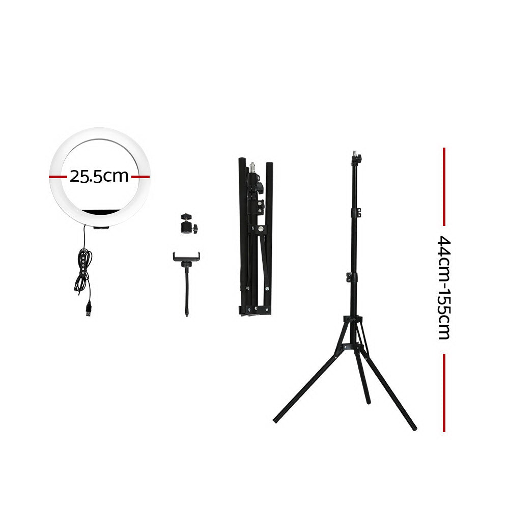 Embellir Ring Light 10" Tripod Stand RL-FL-10IN-BK