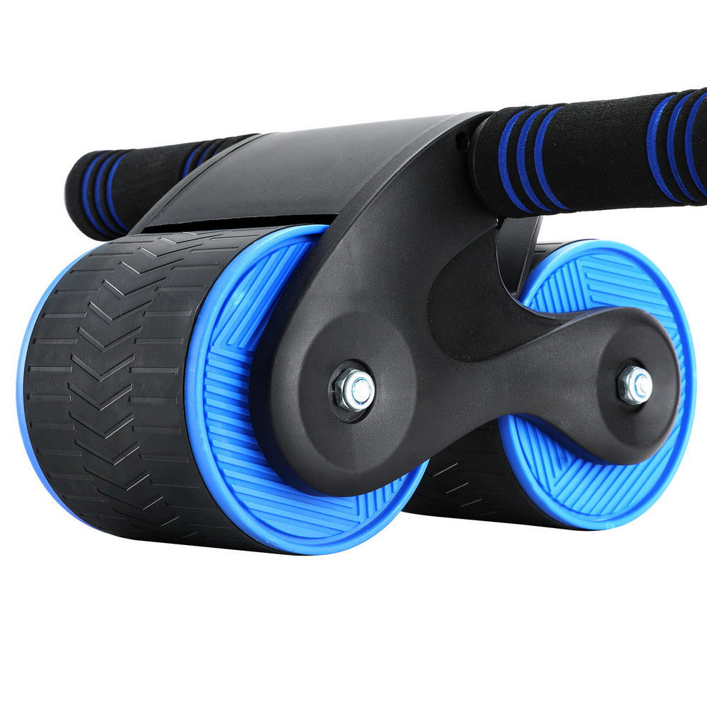 Everfit Ab Roller Automatic Rebound Abdominal Wheel Home Gym Workout Blue ROLLER-A-AB-BKBL