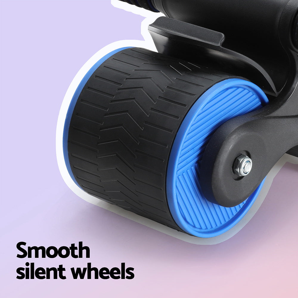 Everfit Ab Roller Automatic Rebound Abdominal Wheel Home Gym Workout Blue ROLLER-A-AB-BKBL