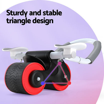 Everfit Ab Roller Automatic Rebound Abdominal Wheel with Knee Pad Home Gym Sport ROLLER-A-AB-BKRD