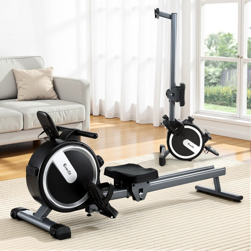 Everfit 16 Level Magnetic Rowing Machine for Home with App Connect Black ROWING-C-MAG-16L-DT-BK