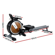 Everfit 16 Level Magnetic Rowing Machine for Home with App Connect Walnut ROWING-C-MAG-16L-DT-WD