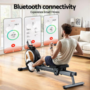 Everfit 16 Level Magnetic Rowing Machine for Home with App Connect Walnut ROWING-C-MAG-16L-DT-WD