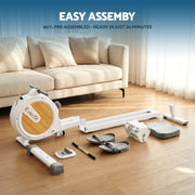 Everfit Rowing Machine for Home Magnetic Rowing Machine App Compatible Quiet Exercise Equipment White ROWING-C-MAG-16L-DT-WH
