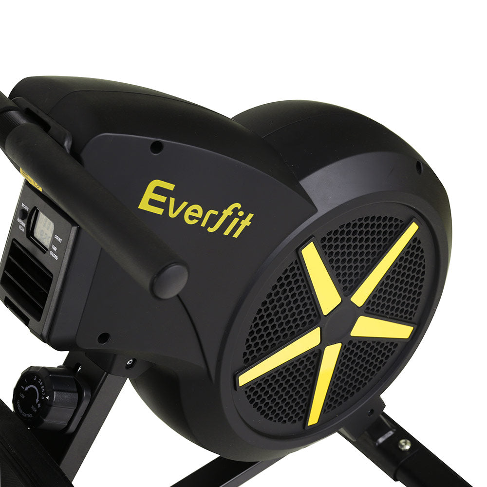 Everfit Rowing Machine Air Rower Exercise Fitness Gym Home Cardio ROWING-CYCLONE-BK