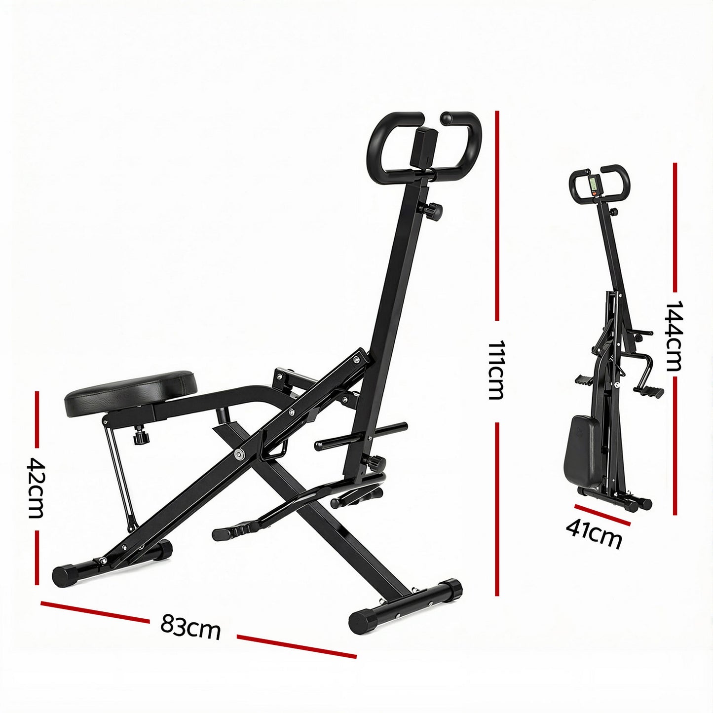 Everfit Foldable Squat Machine Deep Squat Rowing Machine 5 Adjustable Seat Home Gym ROWING-D-SQUAT