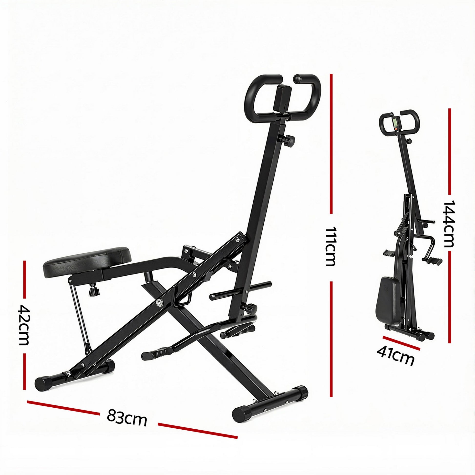 Everfit Foldable Squat Machine Deep Squat Rowing Machine 5 Adjustable Seat Home Gym ROWING-D-SQUAT