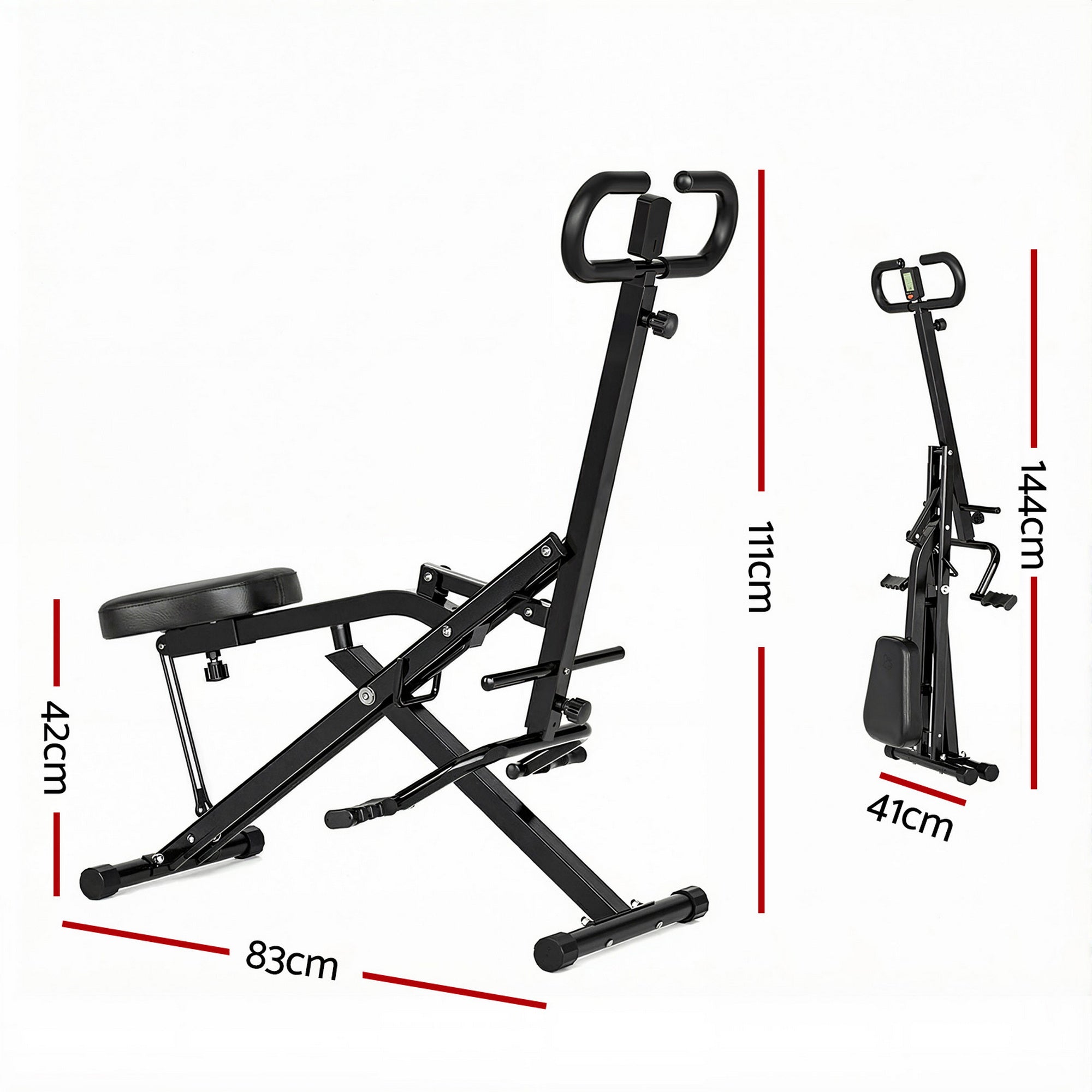 Everfit Foldable Squat Machine Deep Squat Rowing Machine 5 Adjustable Seat Home Gym ROWING-D-SQUAT