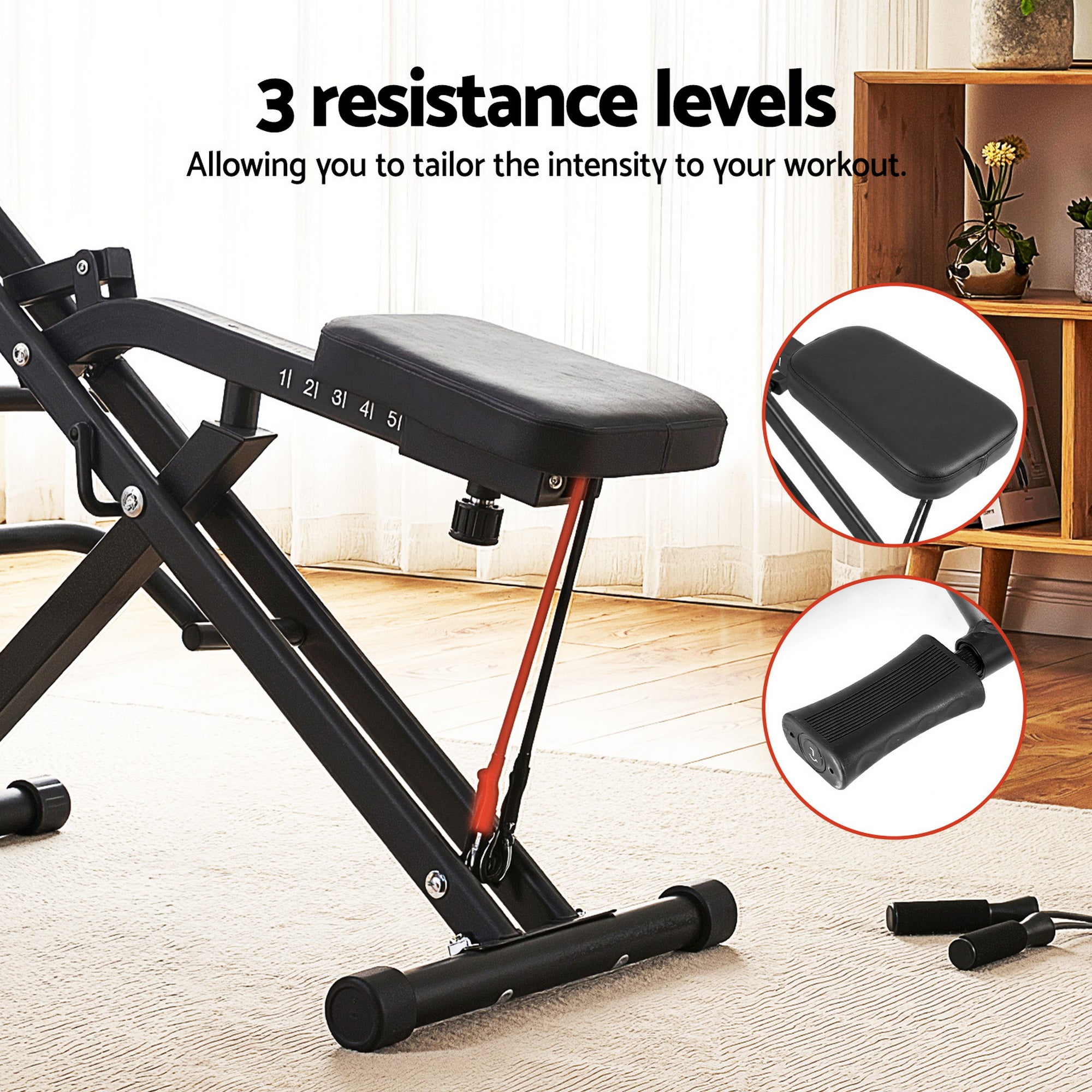 Everfit Foldable Squat Machine Deep Squat Rowing Machine 5 Adjustable Seat Home Gym ROWING-D-SQUAT