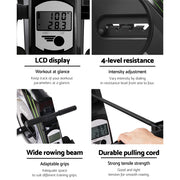Everfit Rowing Machine Rower Elastic Rope Resistance Fitness Home Cardio Silver ROWING-ELA-4L-SI