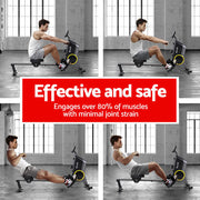 Everfit Rowing Machine 12 Levels Magnetic Rower Fitness Gym Cardio Workout ROWING-MAG-12L-BK