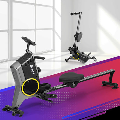 Everfit Rowing Machine 12 Levels Magnetic Rower Fitness Gym Cardio Workout ROWING-MAG-12L-BK