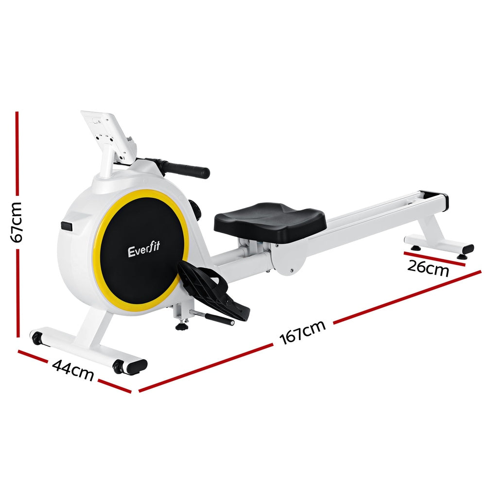 Everfit Rowing Machine 16 Levels Magnetic Rower Home Gym Cardio Workout ROWING-MAG-16L-DT-BK