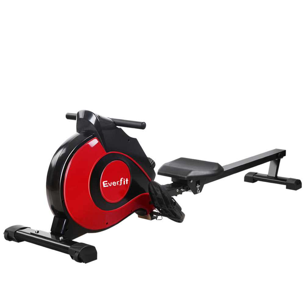 Everfit Rowing Machine Rower Magnetic Resistance Exercise Gym Home Cardio Red ROWING-MAG-RO