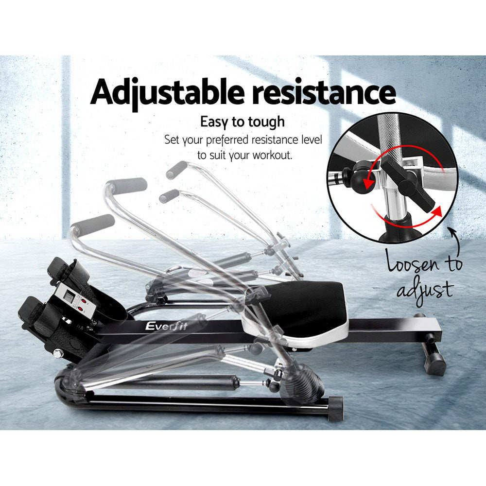 Everfit Rowing Machine Rower Hydraulic Resistance Fitness Gym Home Cardio ROWING-OIL-360-N
