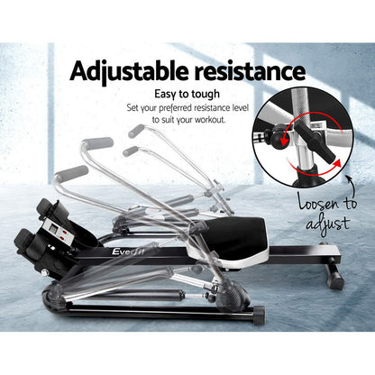 Everfit Rowing Machine Rower Hydraulic Resistance Fitness Gym Home Cardio ROWING-OIL-360-N