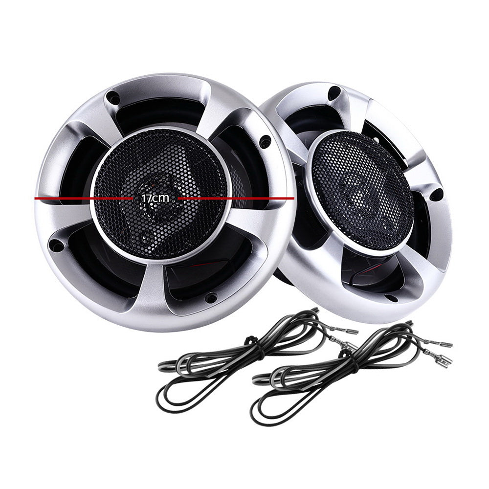 Giantz Set of 2 6.5inch LED Light Car Speakers RS-SPK-CAR-500W-65397LD