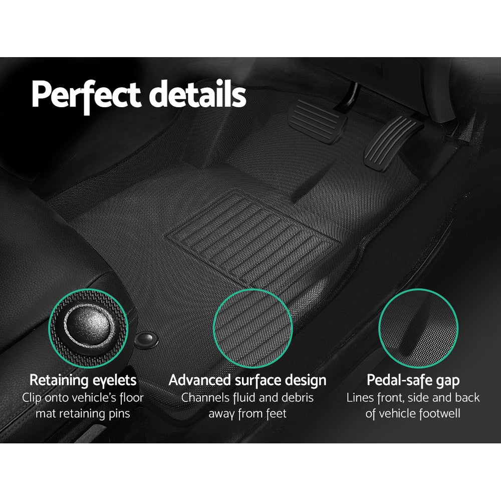 Weisshorn Car Floor Mats Rubber Fits Ford Ranger PX PX2 PX3 Dual Cab 2011-2022 3D RUBBER-MAT-FORD-RA