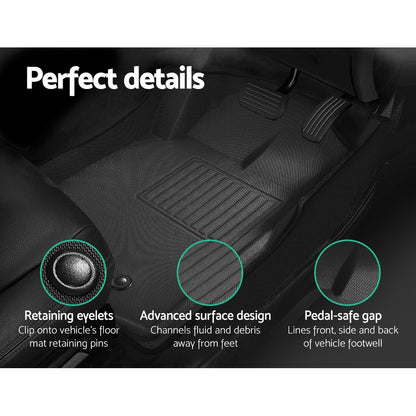 Weisshorn Car Floor Mats Rubber Fits Ford Ranger PX PX2 PX3 Dual Cab 2011-2022 3D RUBBER-MAT-FORD-RA