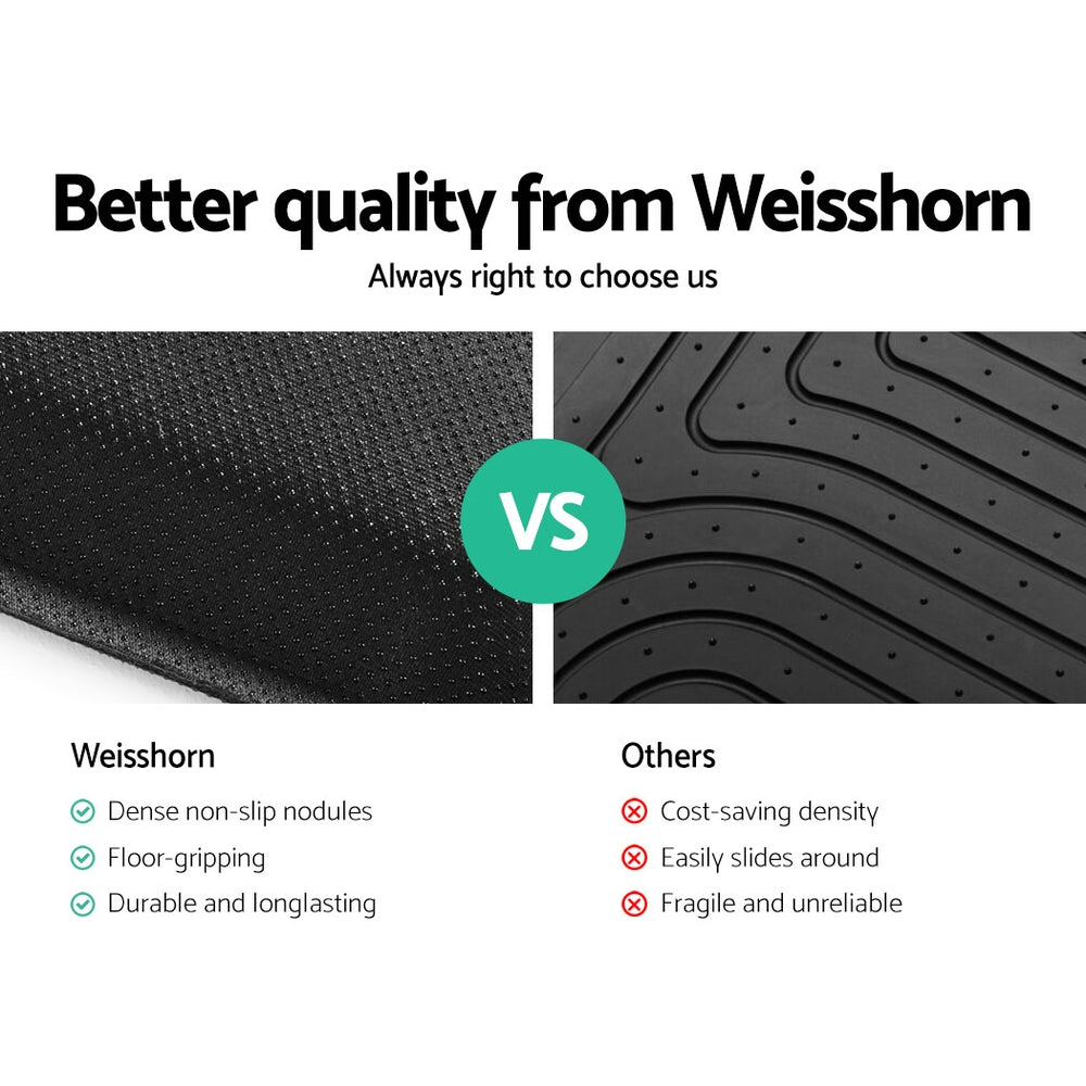 Weisshorn Car Floor Mats Rubber Compatible for Mazda BT50 Dual Crew Cab RUBBER-MAT-MAZDA