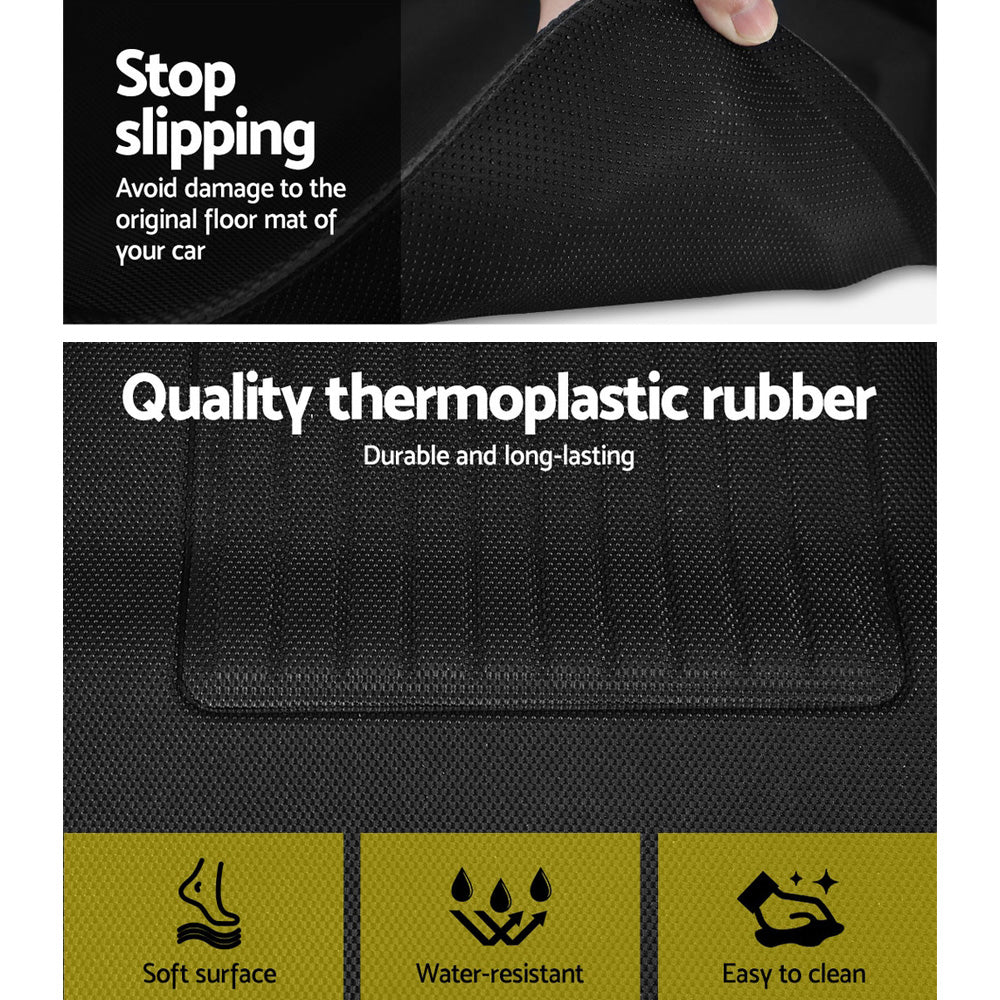 Weisshorn Car Rubber Floor Mats Compatible for Tesla Model 3 Front Rear RUBBER-MAT-TESLA-MODEL3