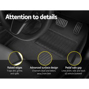 Weisshorn Car Rubber Floor Mats Compatible for Tesla Model 3 Front Rear RUBBER-MAT-TESLA-MODEL3