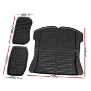 3PCS Car Rear Front Cargo Trunk Toolbox Luggage Rubber Mats for Tesla Model 3 2021-2022 RUBBER-MAT-TESLA-MODEL3-RFT