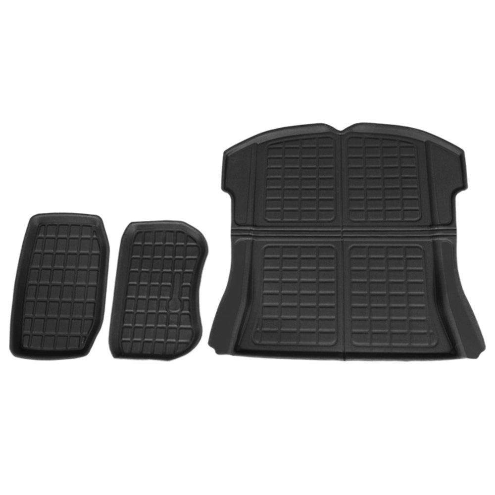 3PCS Car Rear Front Cargo Trunk Toolbox Luggage Rubber Mats for Tesla Model 3 2021-2022 RUBBER-MAT-TESLA-MODEL3-RFT
