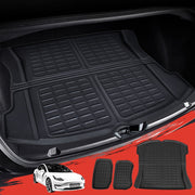 3PCS Car Rear Front Cargo Trunk Toolbox Luggage Rubber Mats for Tesla Model 3 2021-2022 RUBBER-MAT-TESLA-MODEL3-RFT