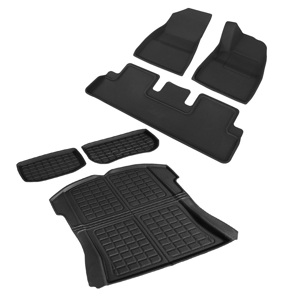 Weisshorn Car Rubber Floor Mats for Tesla Model 3 Trunk Toolbox Cargo Mat Carpet RUBBER-MAT-TESLA-MODEL3-RFT-SET